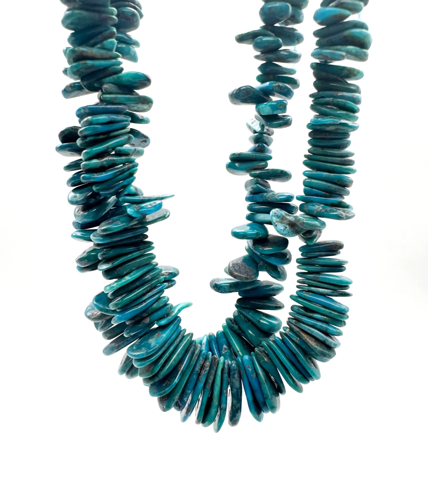 Natural Blue Green Hubei Untreated Turquoise Flat Teardrop Gemstone Beads PG370