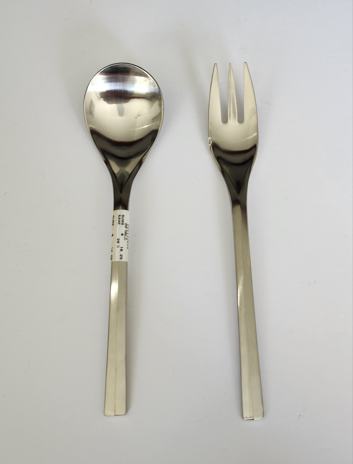 Vintage Dansk Parallel Serving Fork & Spoon Set Stainless Korea JHQ Flatware