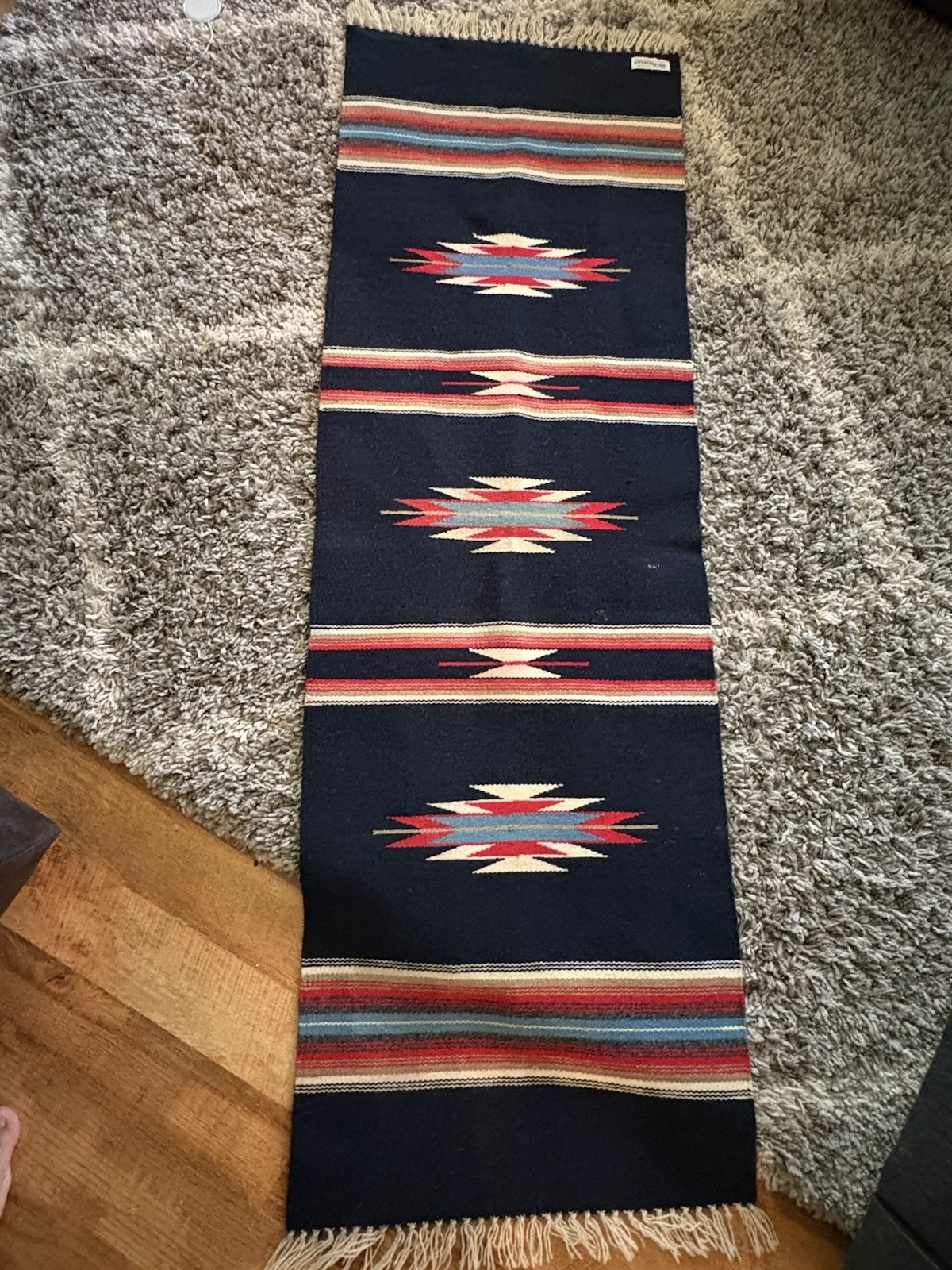 Authentic Ortega\'s Chimayo Handwoven 100% Wool Runner Rug – 61\