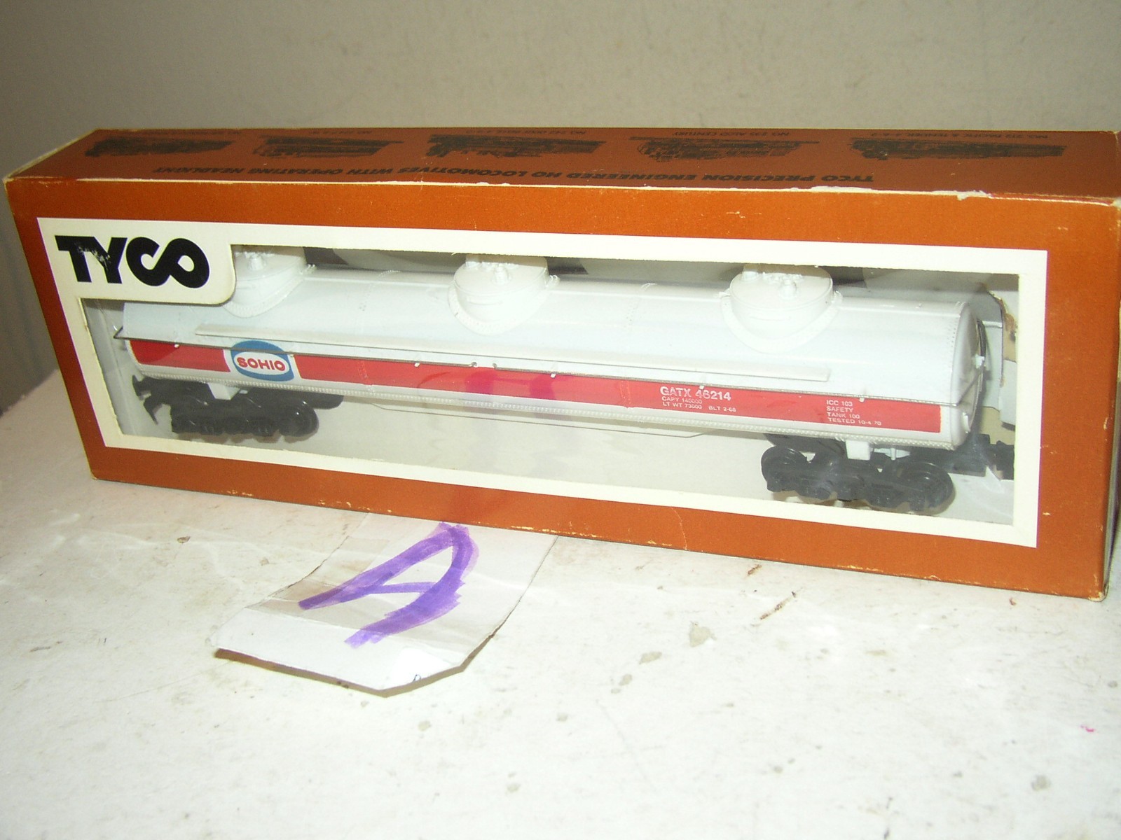 Vintage Tyco HO Scale freight SOHIO Triple Dome Tank Car Tanker 62\' RARE  NEW #A