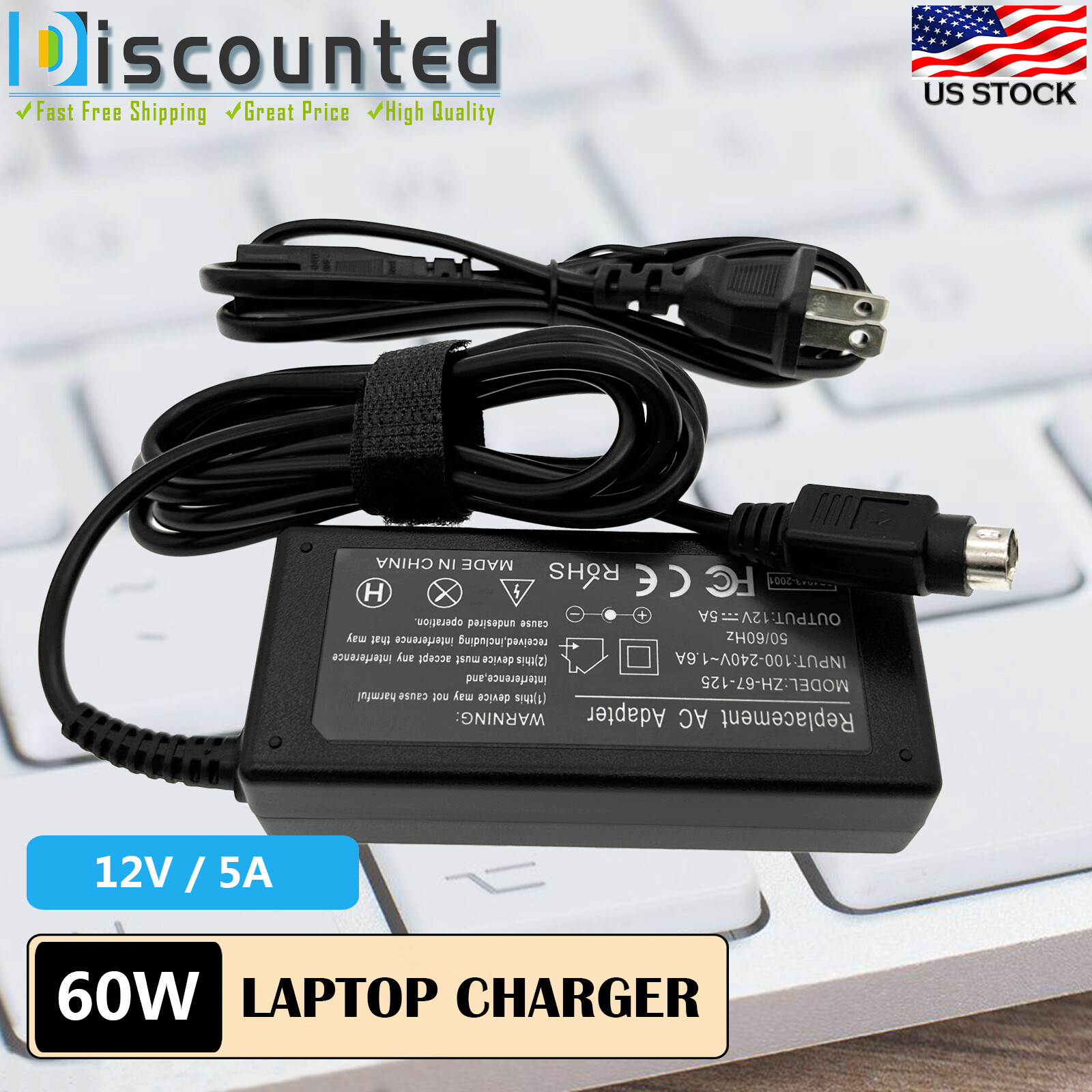 10 Pcs  4-Pin NEW AC Adapter For VIEWSONIC LSE9901B1260 LCD MONITOR Cord Supply
