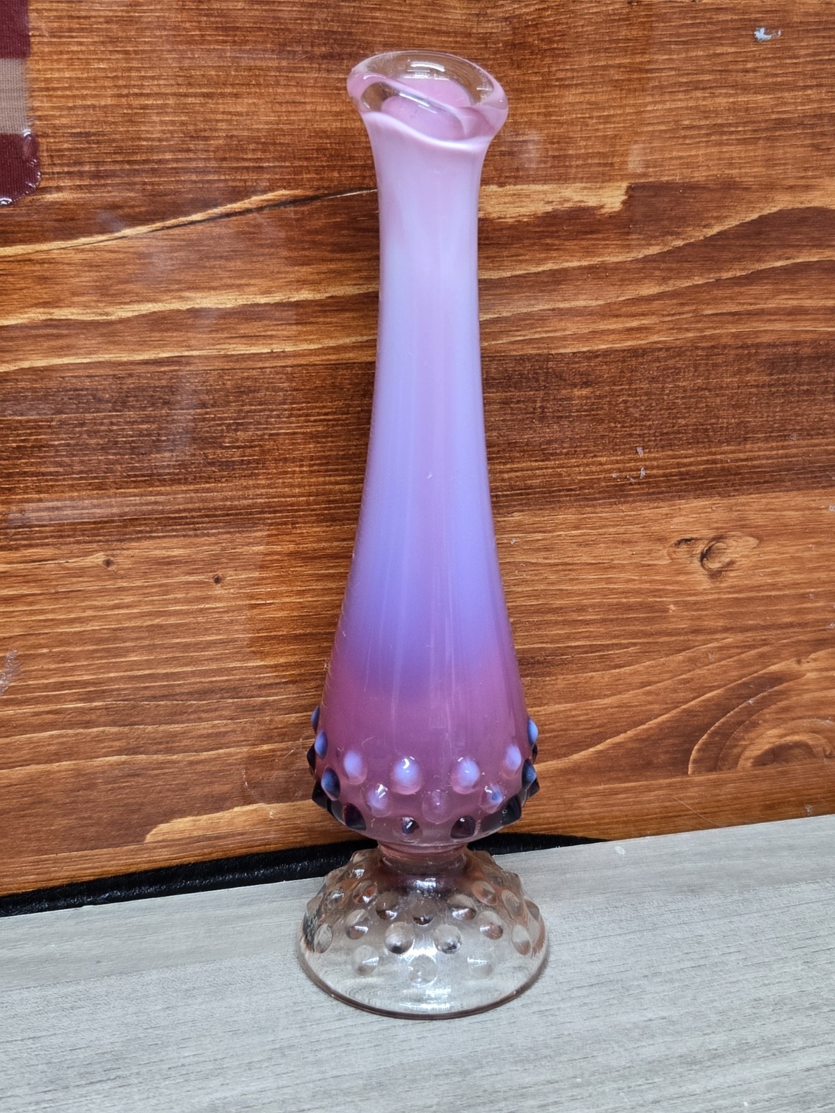 Fenton Plum Opalescent Hobnail 8\