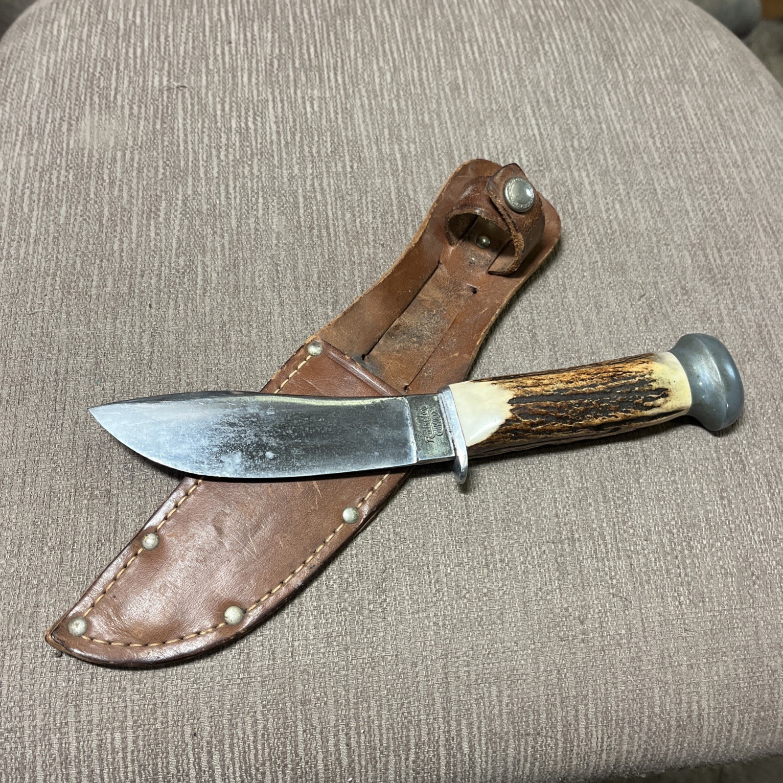 Vintage Remington Du Pont #320, Skinner, 1933-1940, Stag, Orig Sheath, RARE