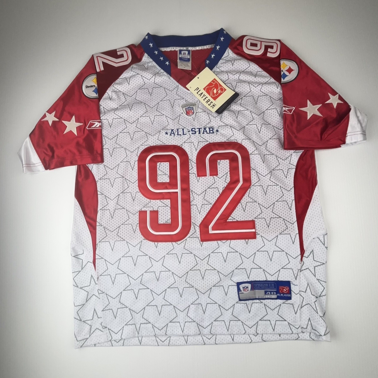 James Harrison 2009 Pro Bowl Jersey #92 Pittsburgh Steelers Reebok 48 Rare NWT