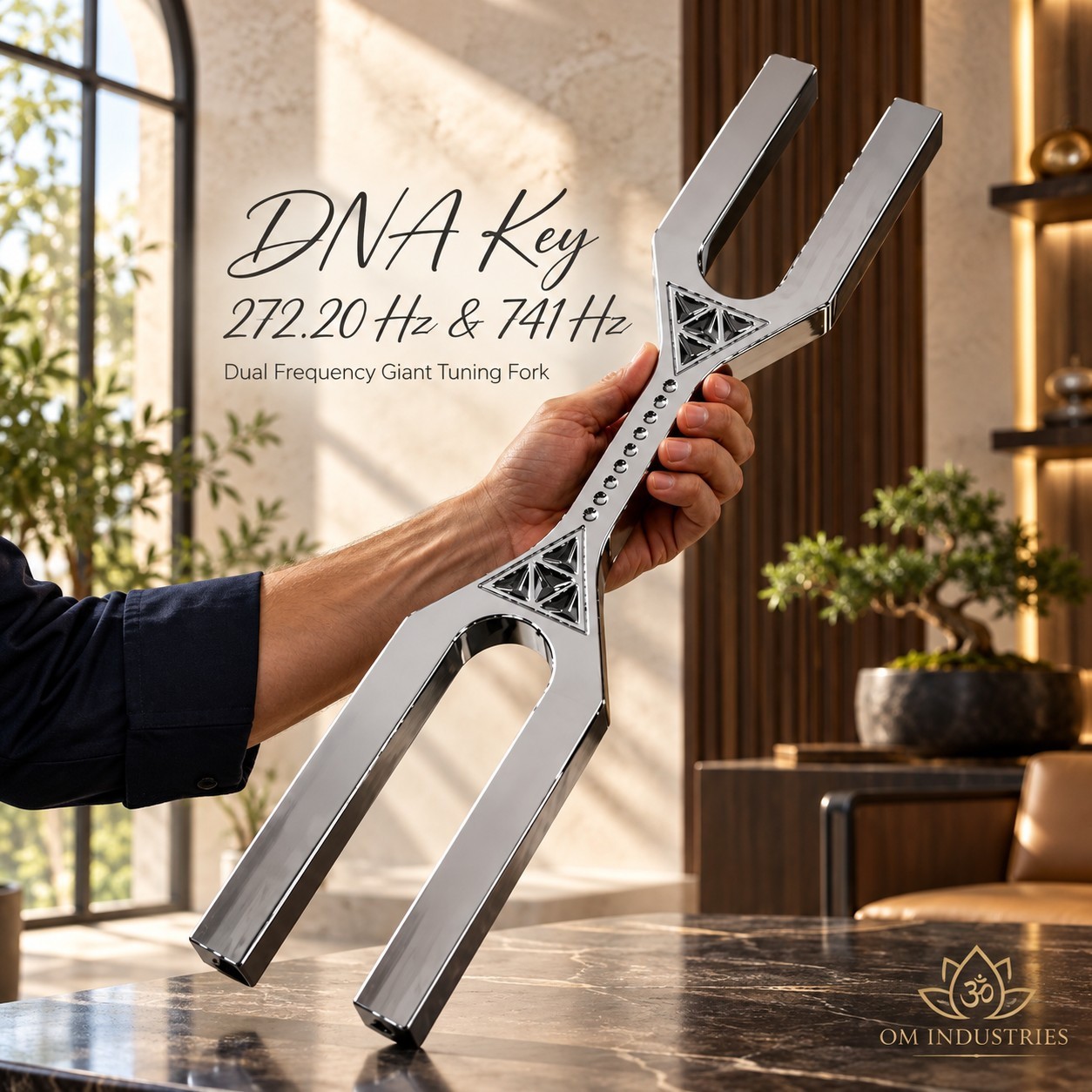 DNA Key 272.20 Hz & 741 Hz Dual Frequency Giant Tuning Fork With Mallet DNA Key 272.20 Hz & 741 Hz Dual Frequency Giant Tuning Fork With Mallet