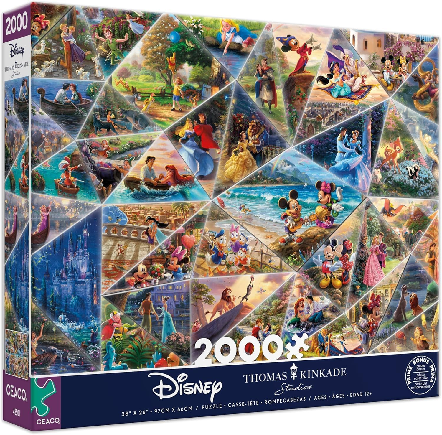 - Thomas Kinkade - Disney Collage - 2000 Piece Jigsaw Puzzle - Thomas Kinkade - Disney Collage - 2000 Piece Jigsaw Puzzle