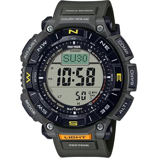 CASIO PRO TREK PRG-340-3JF Green Solar Triple Sensor Hiking Watch New