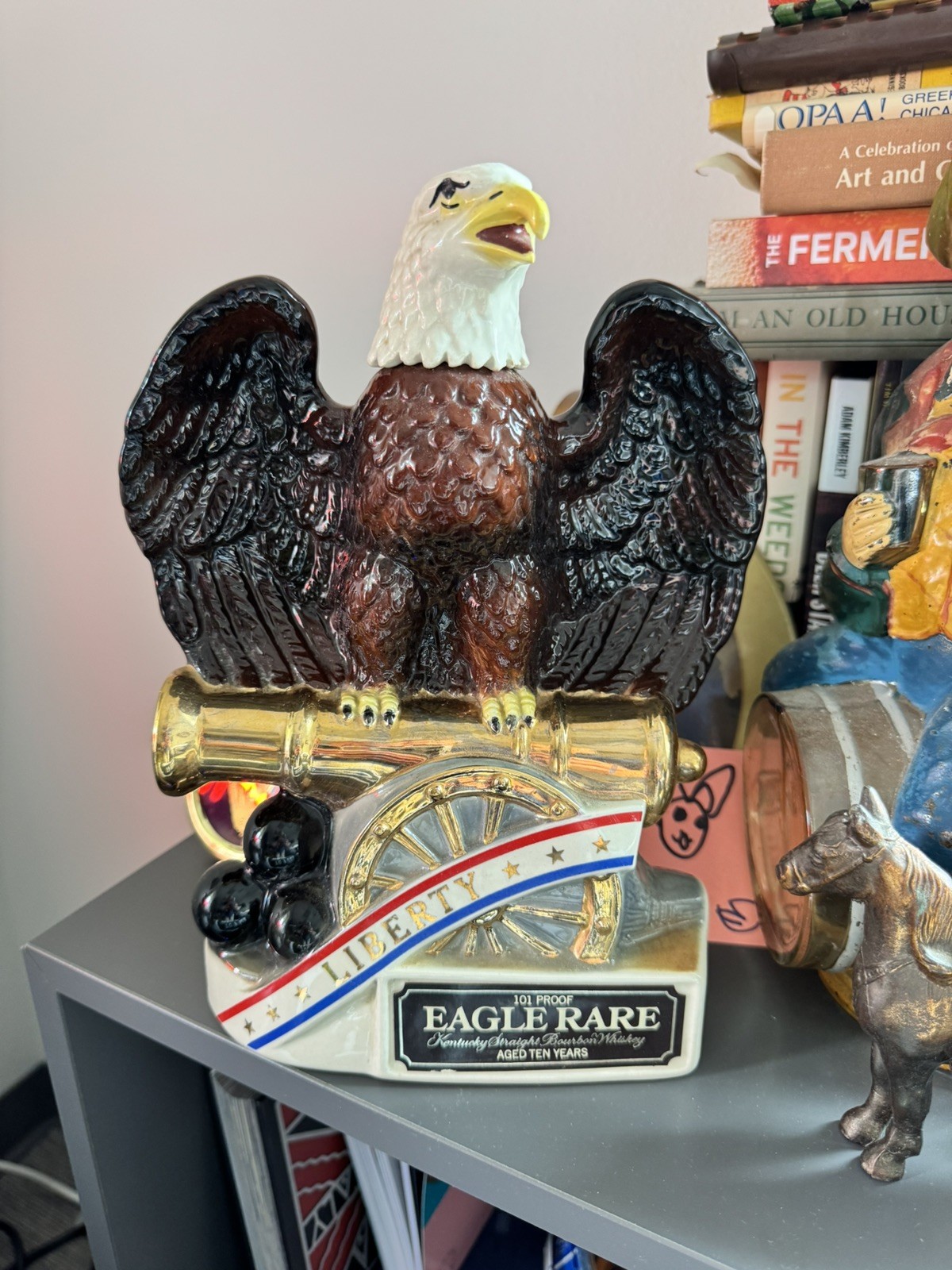 Vtg 1981 Eagle Rare Whiskey Decanter #3 Series Eagle Cannon & Cannonballs EMPTY Vtg 1981 Eagle Rare Whiskey Decanter #3 Series Eagle Cannon & Cannonballs EMPTY