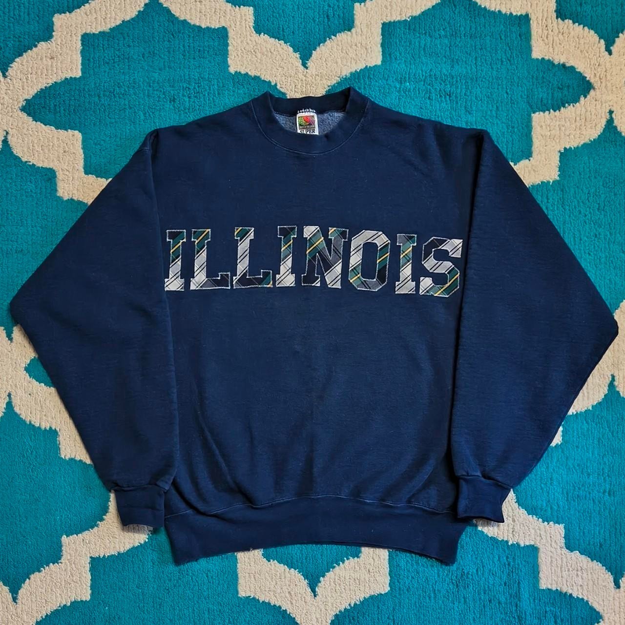 Vintage 90s University of Illinos Fruit of the Loom Fleece Pullover Sweater