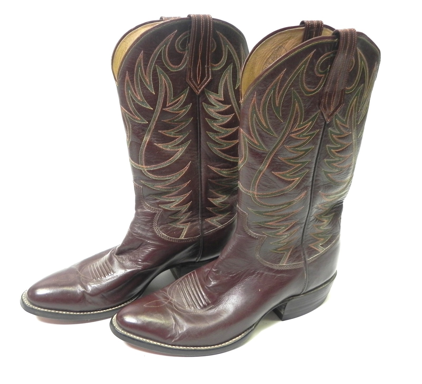 1994 Paul Bond Custom Brown Leather Cowboy Boots Size 10.5/11