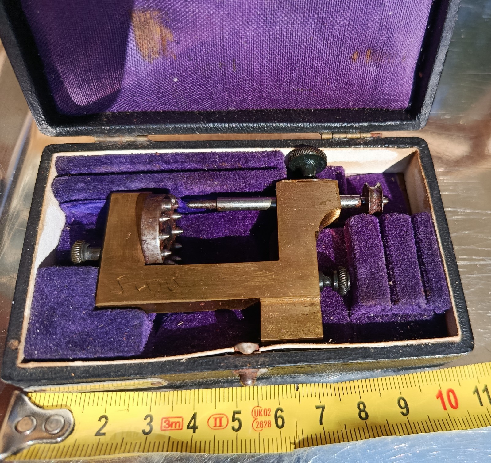 Antique CWZ Watchmaker Pivot Drilling Tool Zapfenbohrmaschine Cased Fürst J. BP