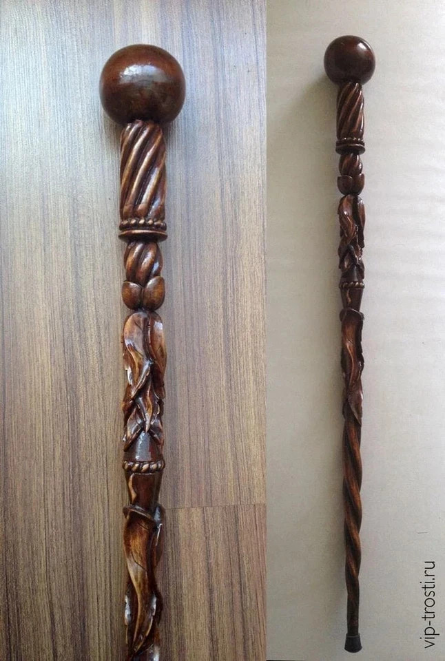 Hand carved wooden walking stick for men women walking cane handmade