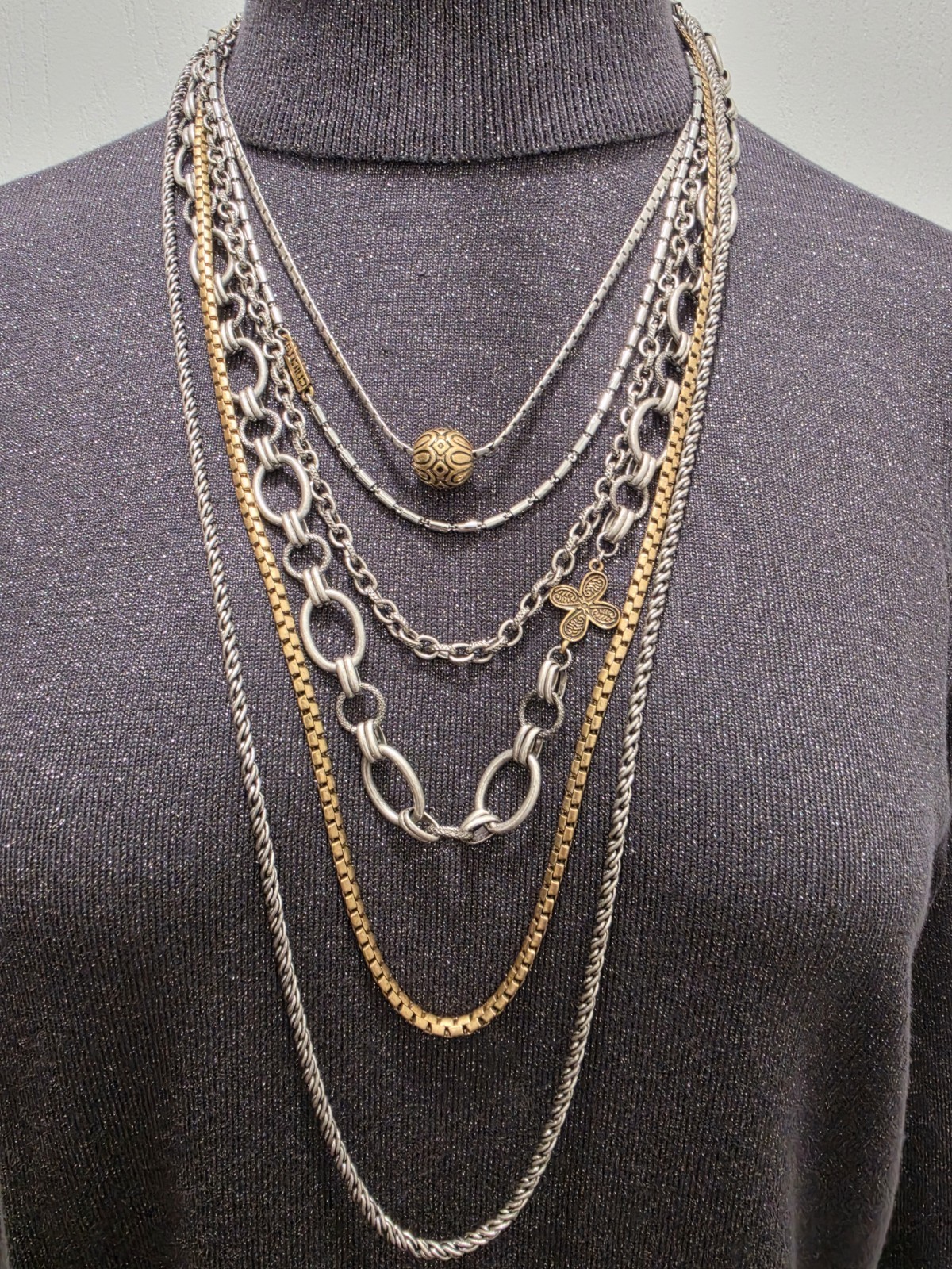 CHICO\'S MULTI CHAIN STATEMENT NECKLACE CHICO\'S MULTI CHAIN STATEMENT NECKLACE