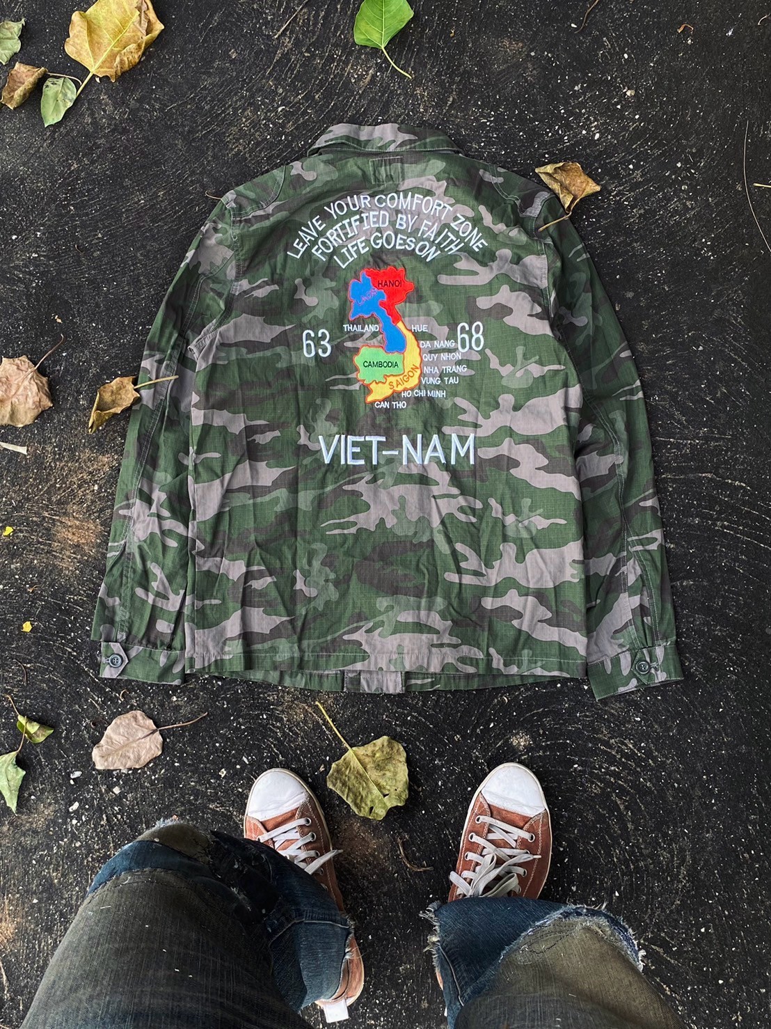 Vintage Jungle Fatigue Vietnam Souvenir Camo Jacket Japan Reproduction