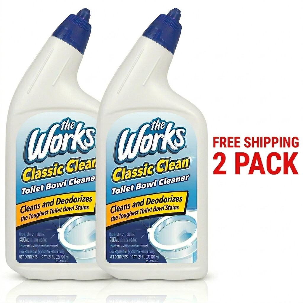 The Works Toilet Bowl Cleaner Liquid 24 fl oz 2 PACKS Removes Stains & Rust