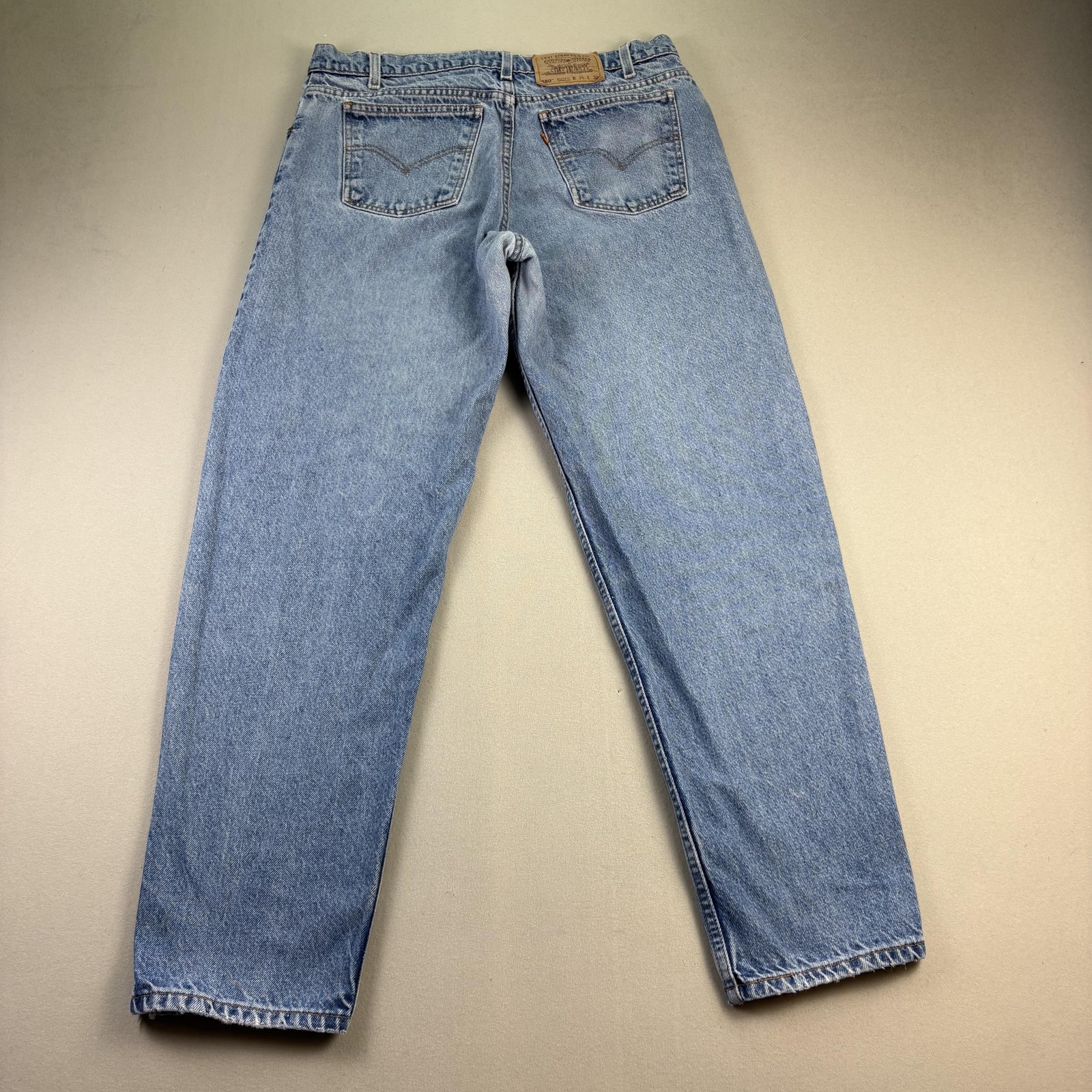 Vintage Levis 550 Jeans Mens 34x32 Blue Denim Relaxed Fit Tapered Orange Tab 90s