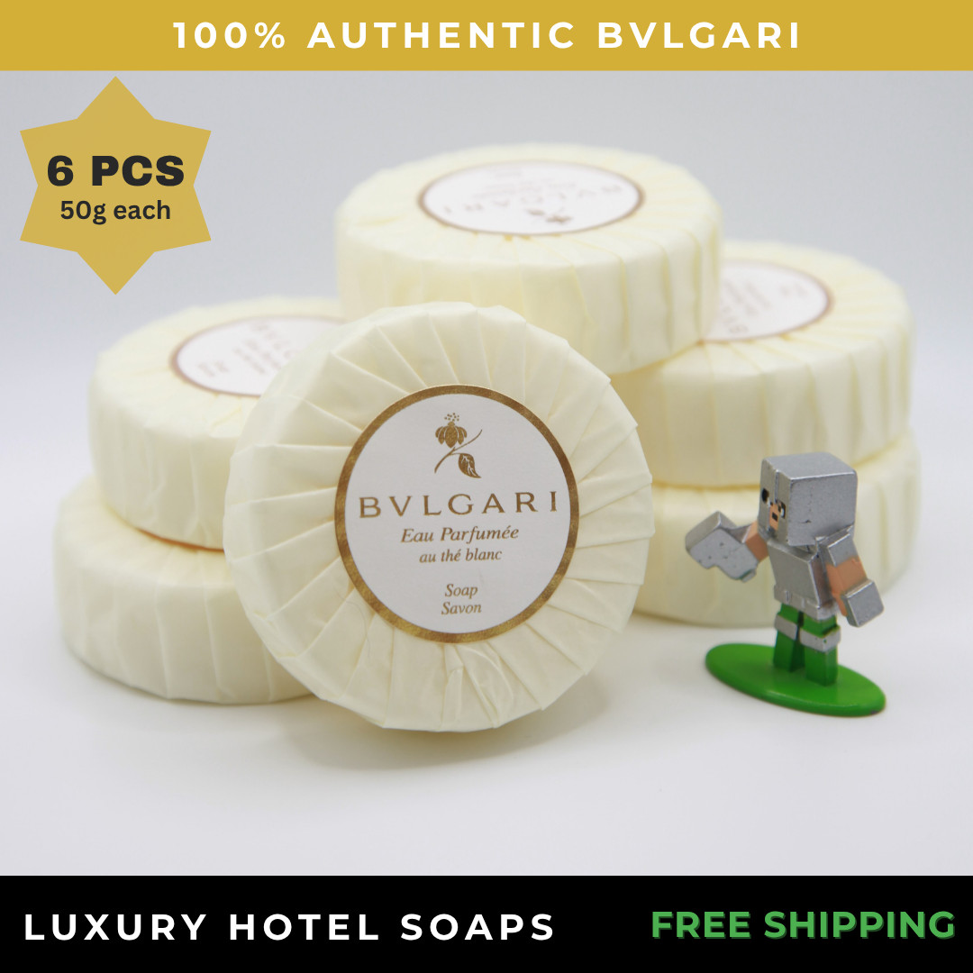 BVLGARI Au The Blanc (White Tea) Resort Soap Bar, Pack of 6 - 6x1.7oz (6x50gr)