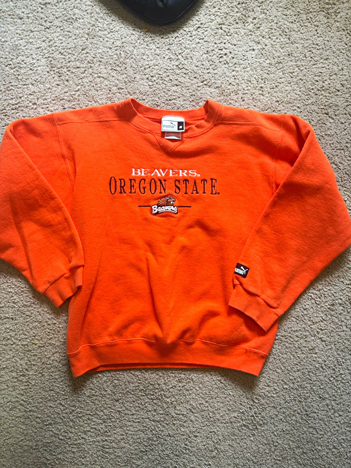 Vintage PUMA Oregon State Beavers Orange Crewneck Pullover Sweatshirt Size M