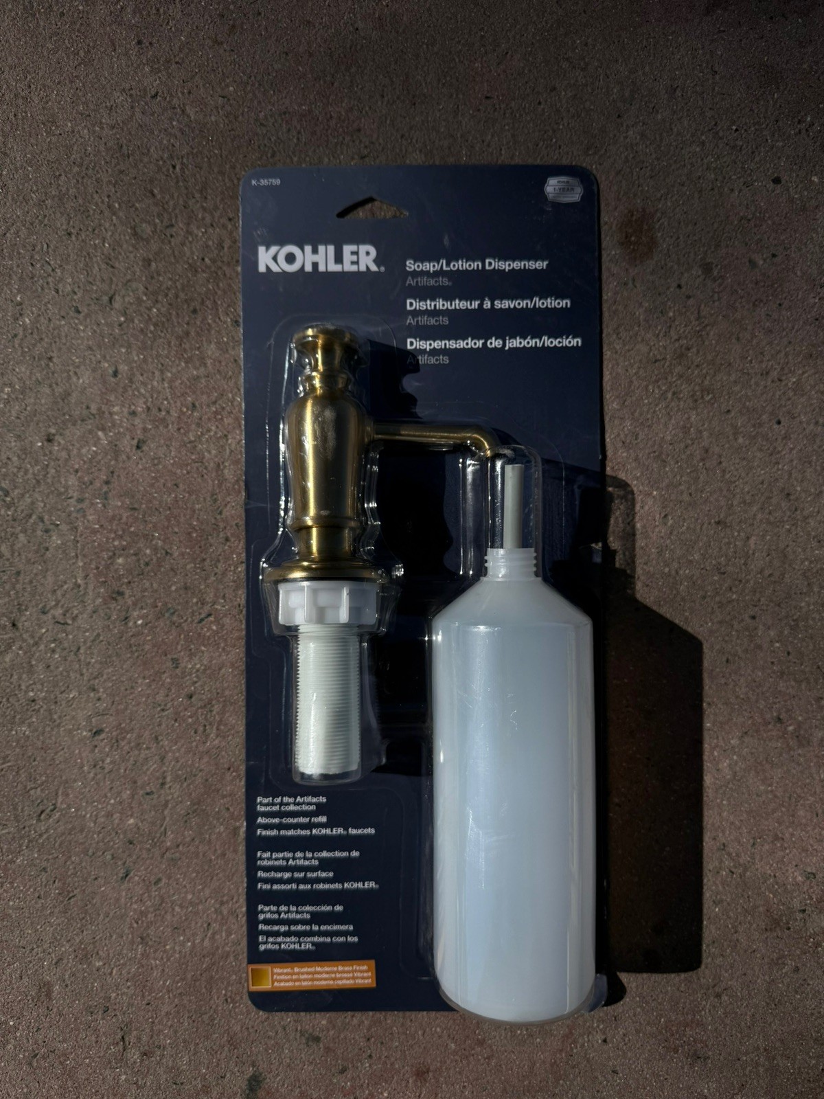 Kohler Artifacts K-35759-2MB Kitchen Counter Sink Soap Dispenser Moderne Brass Kohler Artifacts K-35759-2MB Kitchen Counter Sink Soap Dispenser Moderne Brass