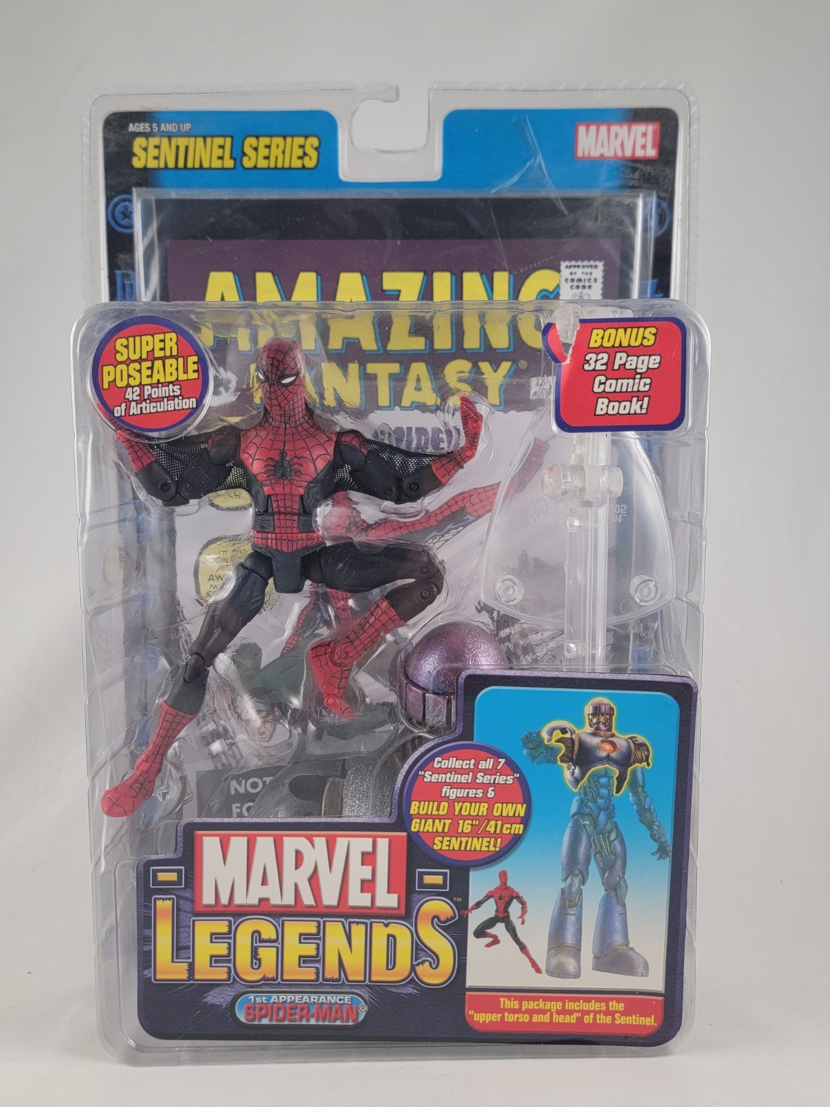 Toy Biz Marvel Legends 1st Appearance Spider-Man Sentinel Series Figure MIB