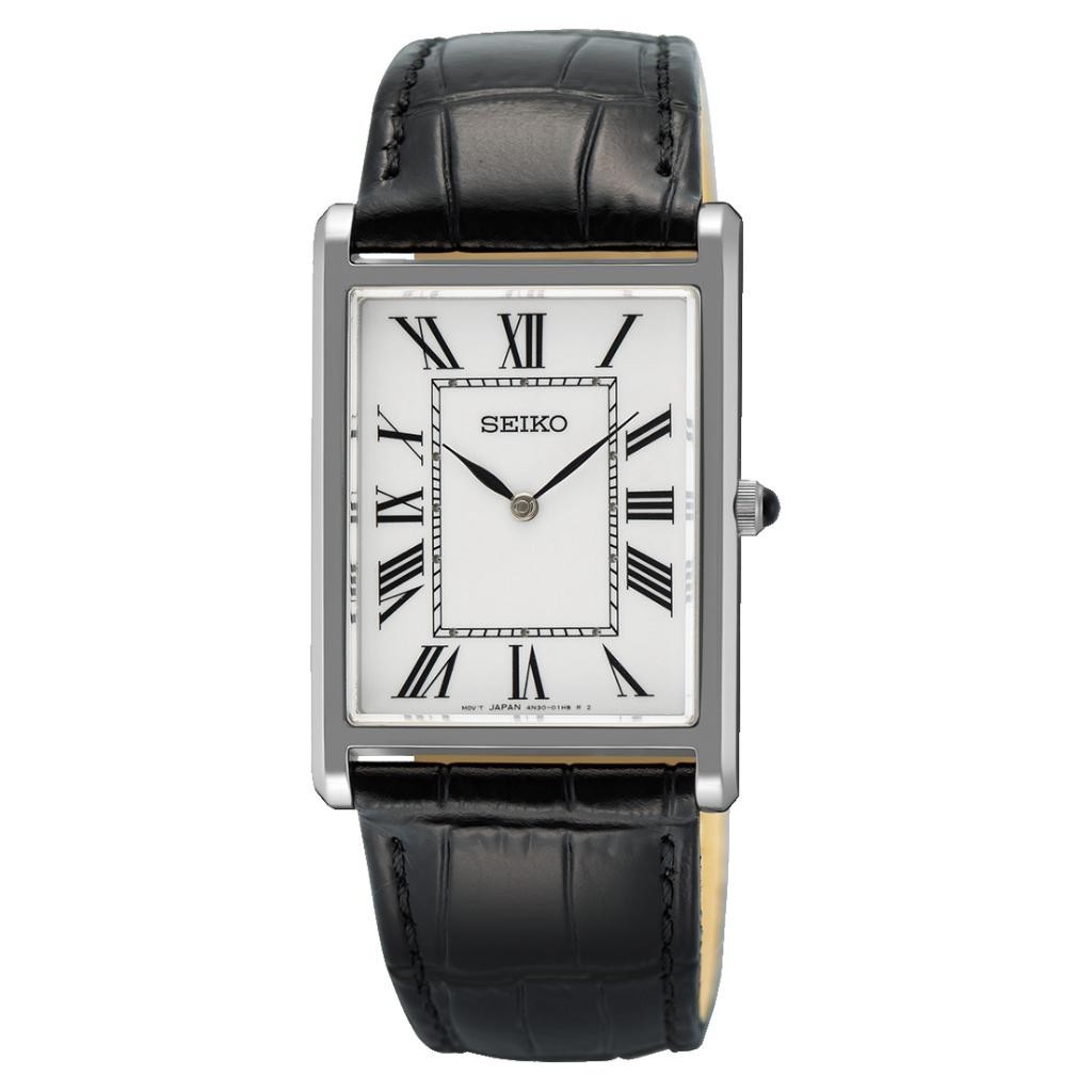 SEIKO Men Vintage Classisc Quartz SWR103P1 White Dial Leather