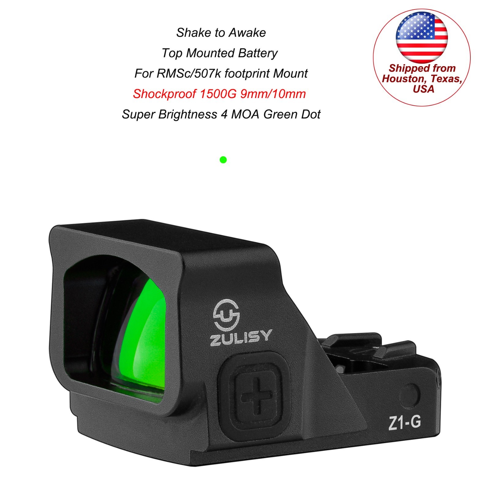 EDC Green Dot Sight 4 MOA Z1-G for RMSc 407k Tactical Pistol Canik Elite TP9 SC