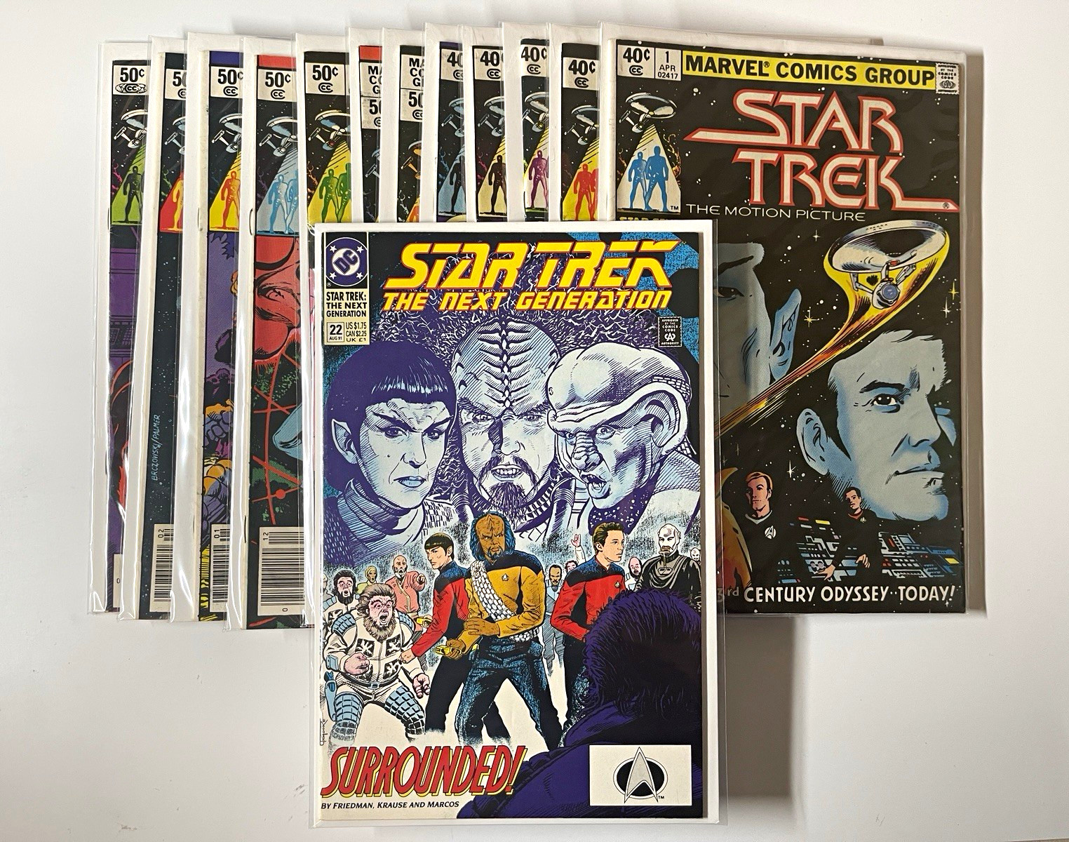 Vintage Star Trek #1-12 Unbroken Marvel Run Newsstand + TNG #22 DC Bonus Lot