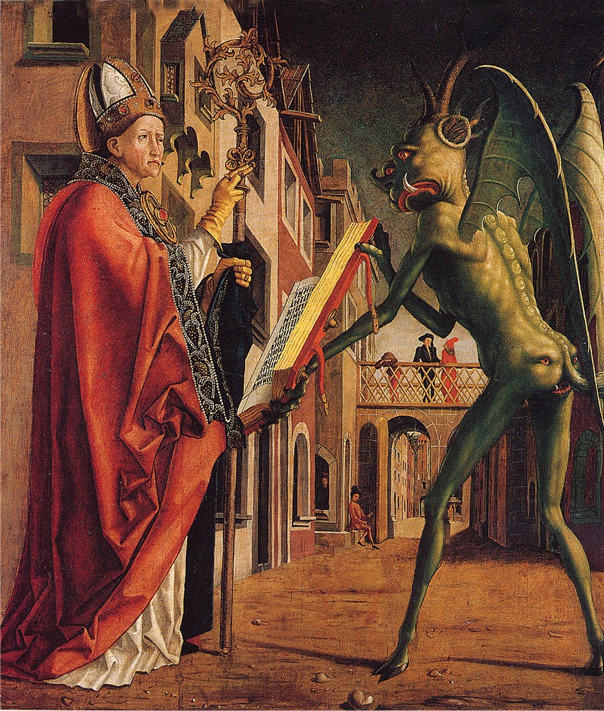 stunning oil painting handpainted on canvas -Saint and the devil