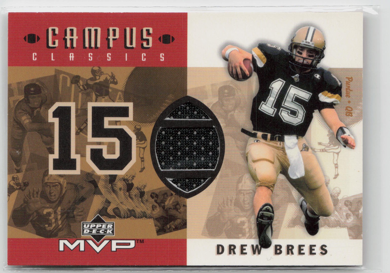 2001 Drew Brees Rookie Patch Upper Deck MVP Campus Classics #CC-DB