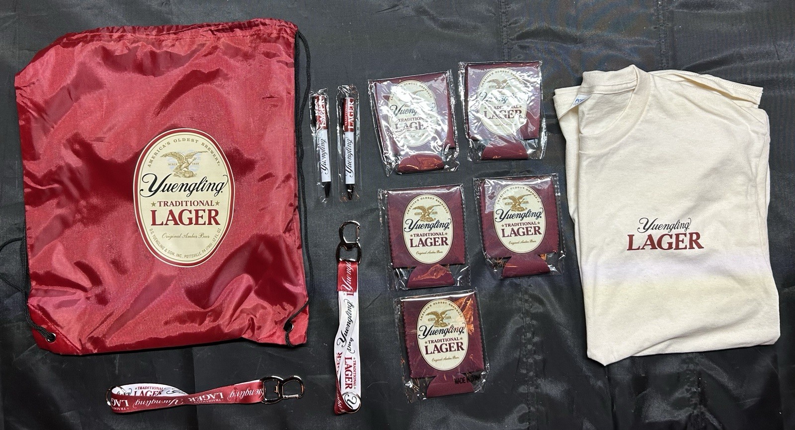 BRAND NEW Yuengling America’s Oldest Brewery Promo Pack- T Shirt, Koozies & More