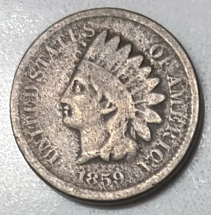 1859 Indian Head Cent First Year Philadelphia