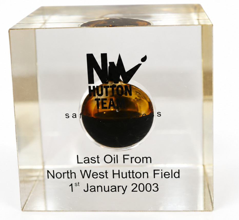 Rare 2003 North Sea Last Oil Paperweight - North West Hutton (BP / Amoco)
