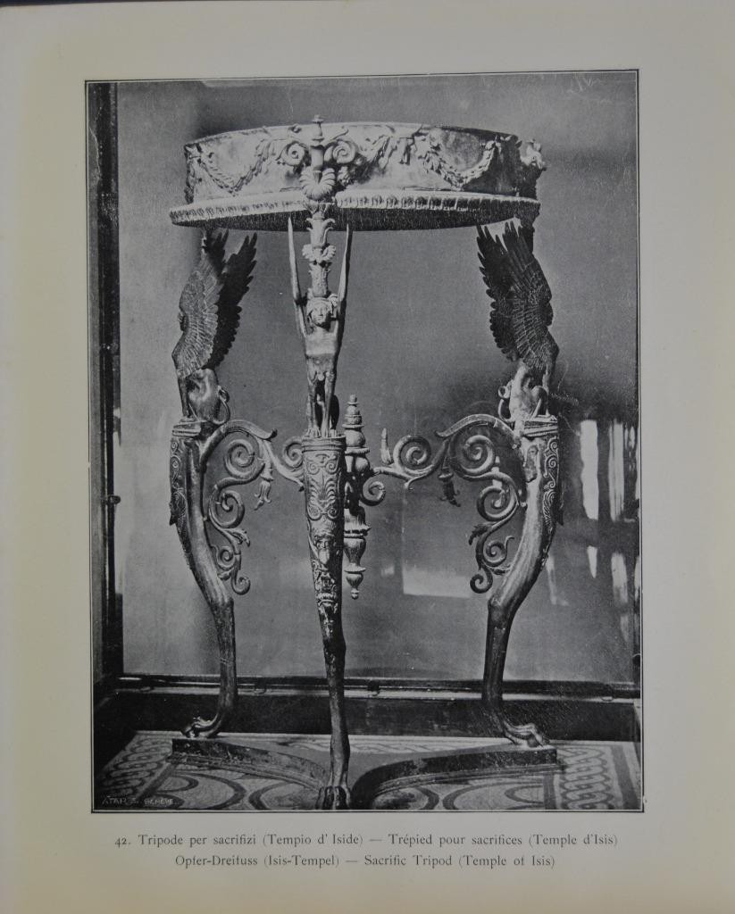 Antique Ancient Rome Pompeii Sacrifice Tripod Isis Wall Art Print 1910