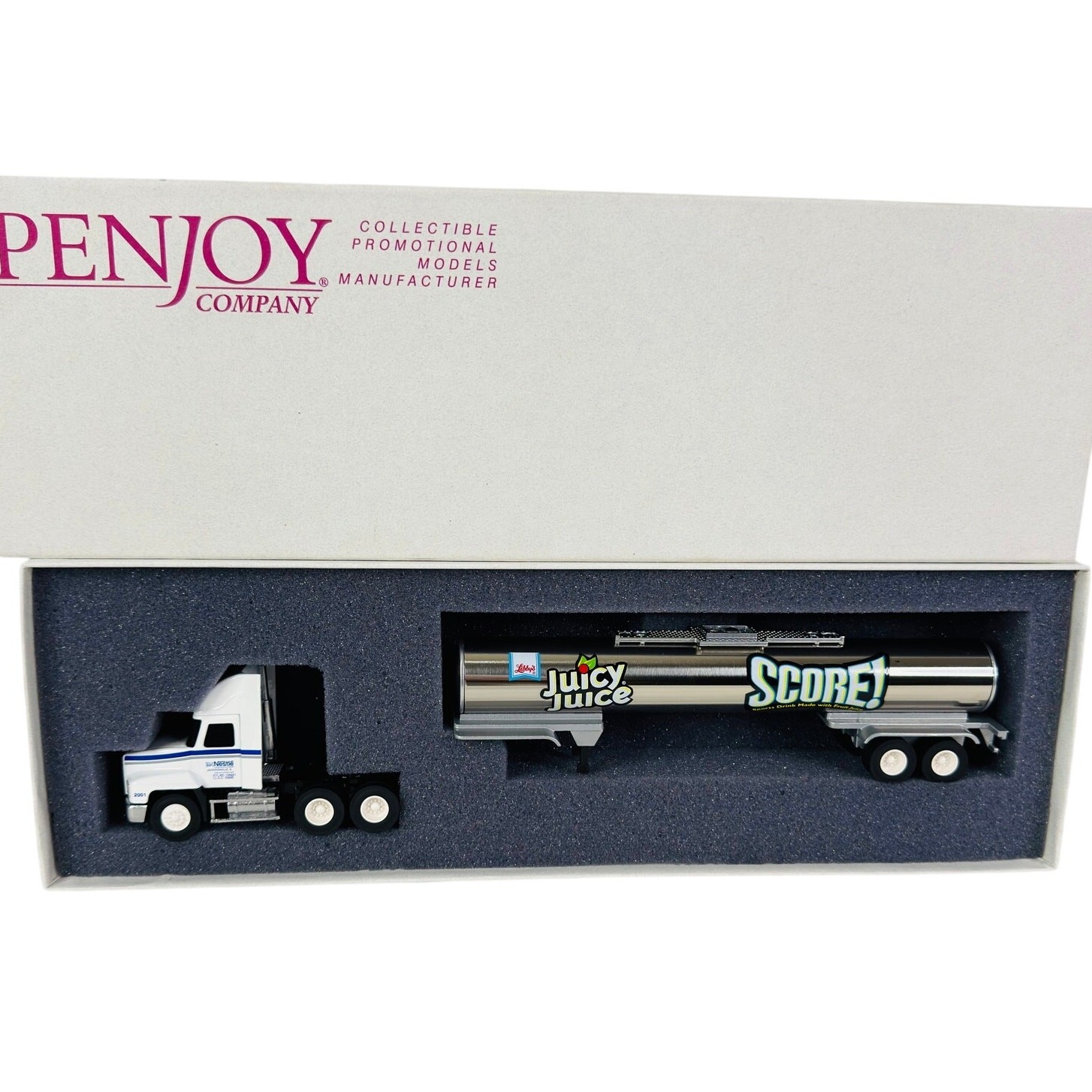 VTG 2000 Penjoy Nestle Juicy Juice Score 1/64 Diecast Mack Semi Hauler in Box VTG 2000 Penjoy Nestle Juicy Juice Score 1/64 Diecast Mack Semi Hauler in Box