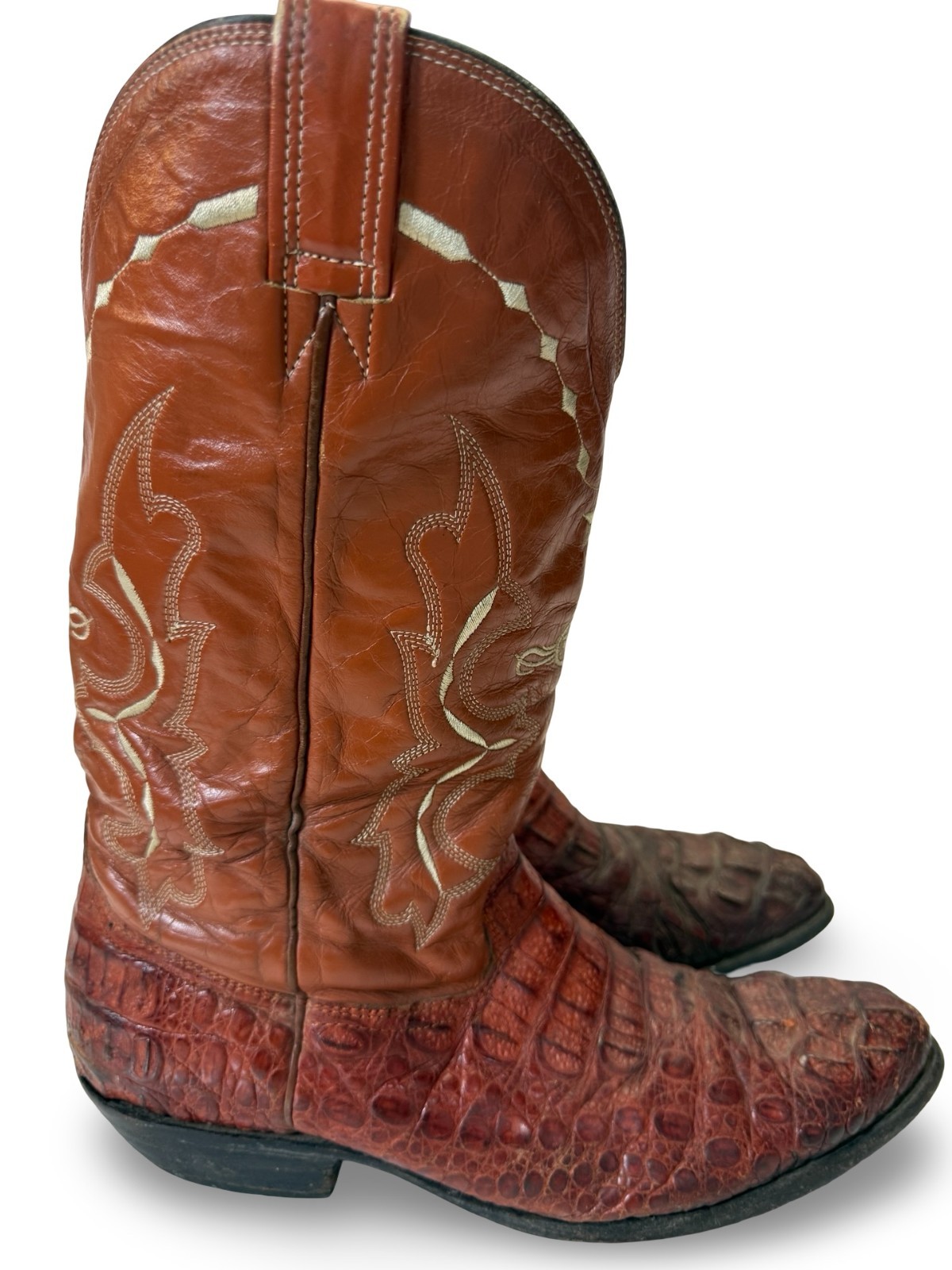 Vintage 90\'s Cuadra Franco West Cognac Real Crocodile Cowboy Western Boots 10 D Vintage 90\'s Cuadra Franco West Cognac Real Crocodile Cowboy Western Boots 10 D