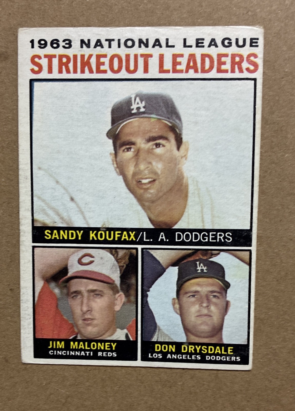 1964 Topps #5 - NL K Leaders: Sandy Koufax, Don Drysdale, Jim Maloney (Free Ship 1964 Topps #5 - NL K Leaders: Sandy Koufax, Don Drysdale, Jim Maloney (Free Ship
