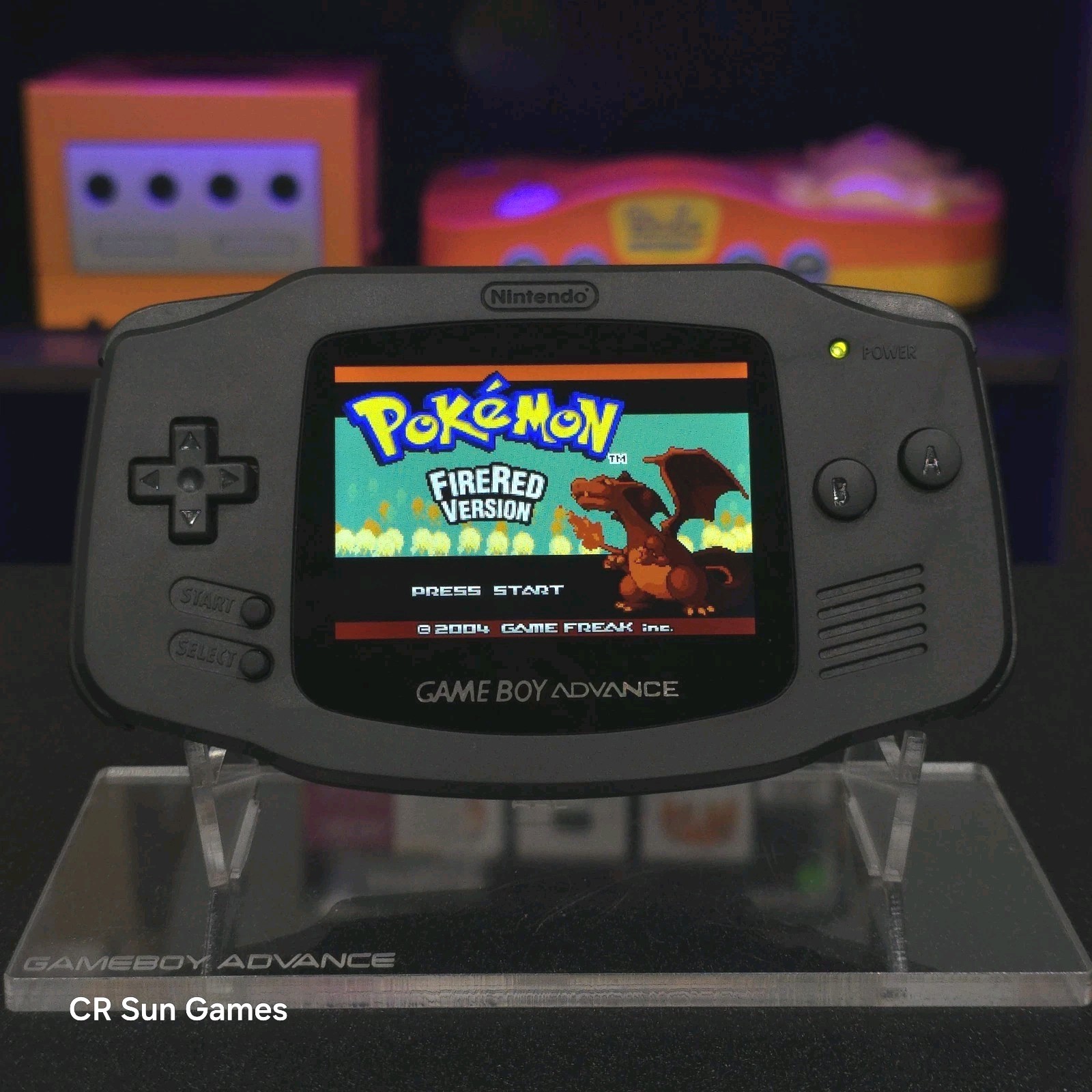 Black On Black Game Boy Advance GBA Console with iPS V5 Backlit LCD 