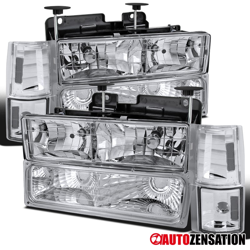 Fit 1994-1998 GMC Sierra Yukon Suburban Headlights+Bumper+Corner Signal Lamps