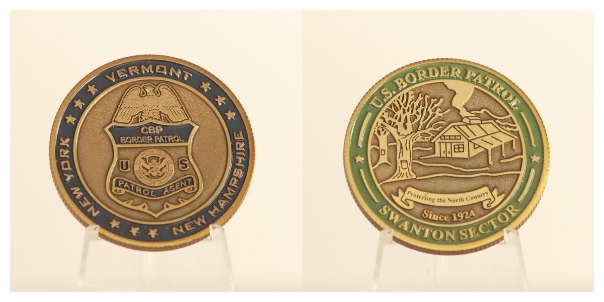 US Border Patrol Swanton Sector Vermont NH Challenge Coin  4#I