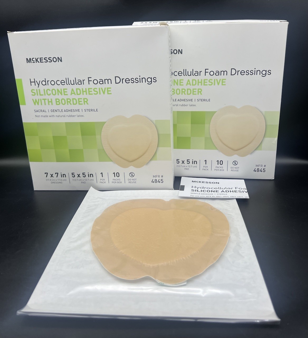McKesson 4845 Sacral Foam Dressings 7x7 Silicone Border 2 Boxes 20 Total
