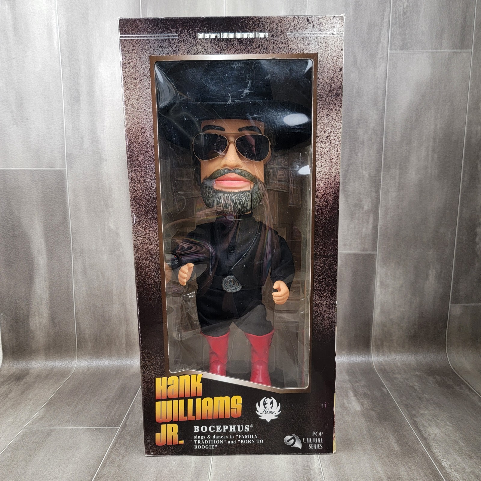 Vtg 2004 Hank Williams JR. Toy Dancing Singing “Born to Boogie” Bocephus Doll 
