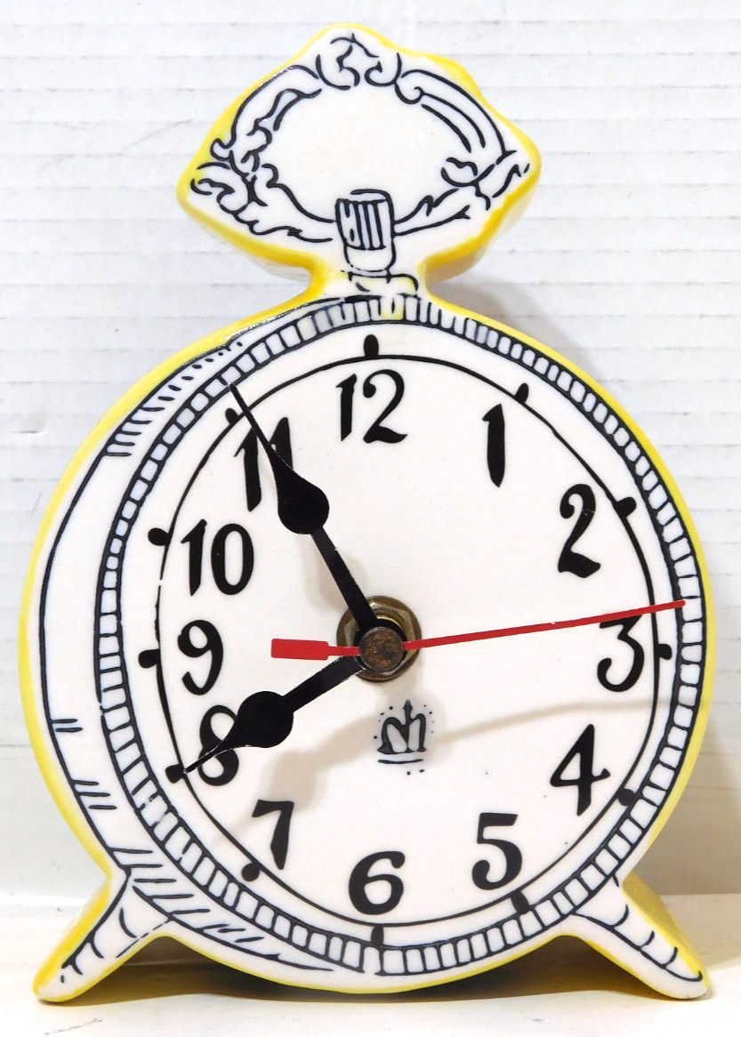 Molly Hatch Anthropologie \'Tick Tock\' Yellow Ceramic Desk Clock Molly Hatch Anthropologie \'Tick Tock\' Yellow Ceramic Desk Clock