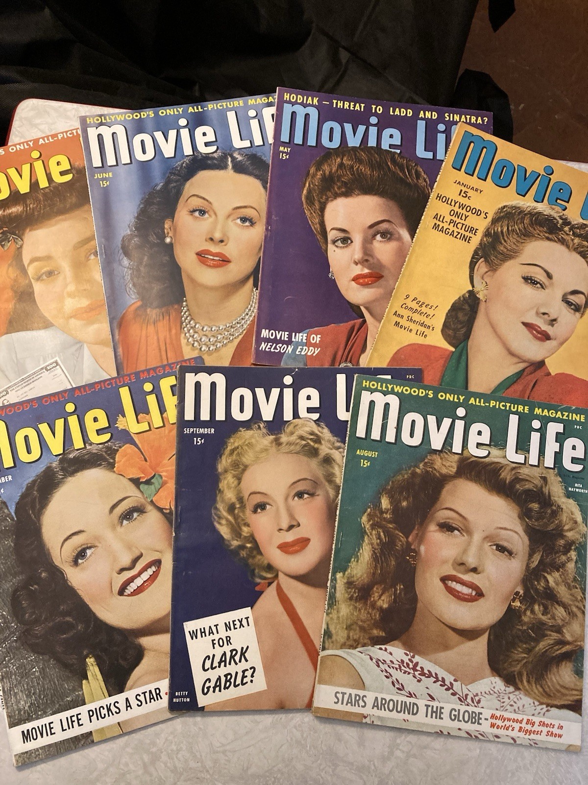 Vintage Movie Life Magazine Lot of 7 - 1944 Inc: Jan May Jun Jul Aug Sep Nov Vintage Movie Life Magazine Lot of 7 - 1944 Inc: Jan May Jun Jul Aug Sep Nov