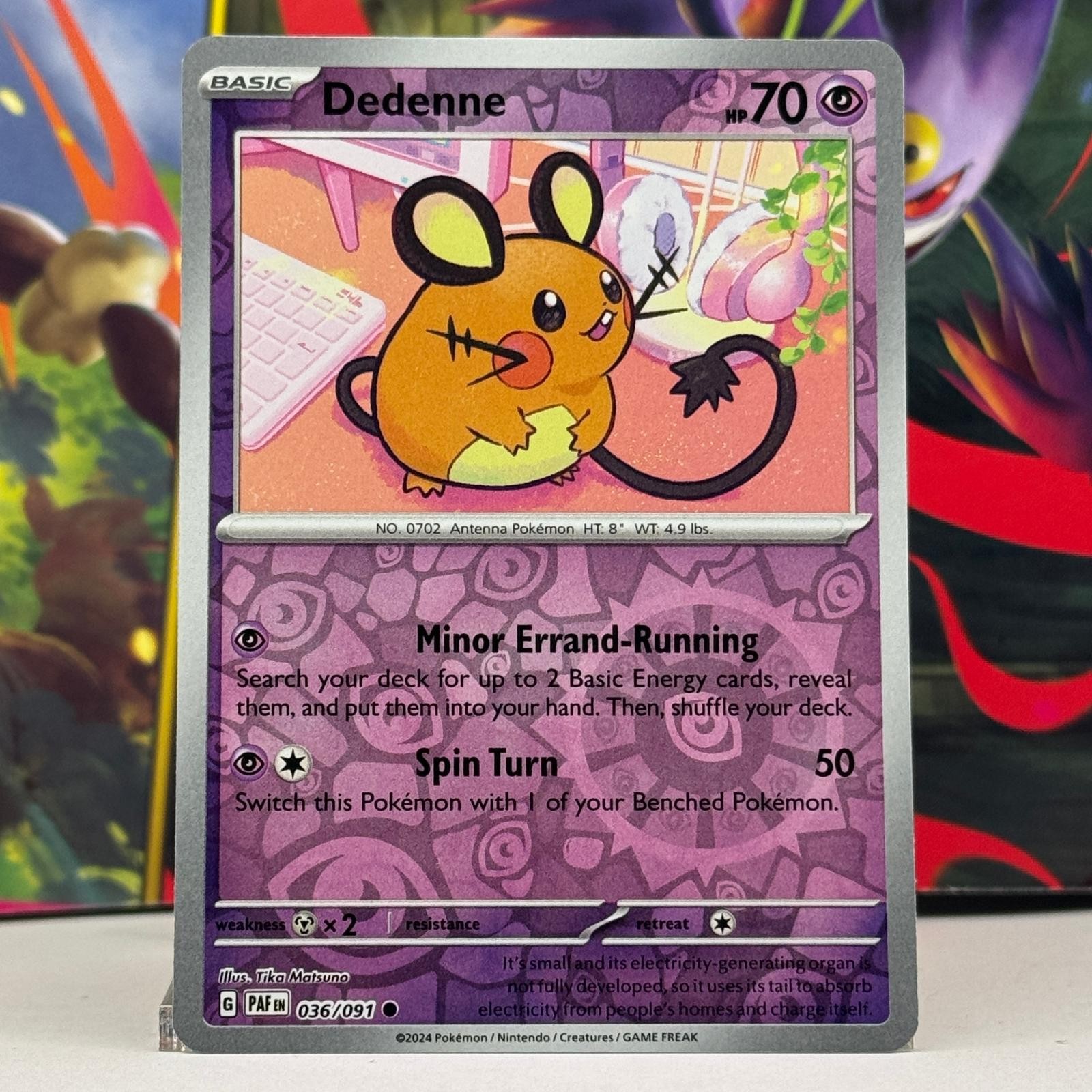 Dedenne CUTE Pokemon Cards 036/091 Paldean Fates Reverse Holo Near Mint Dedenne CUTE Pokemon Cards 036/091 Paldean Fates Reverse Holo Near Mint