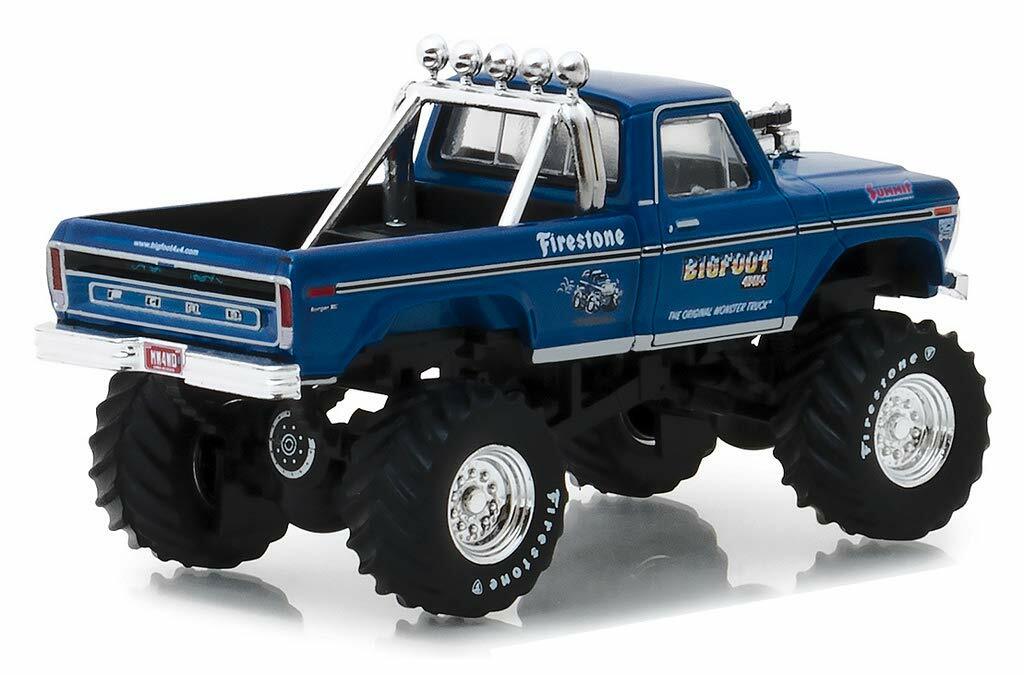 1974 Ford F-250 Monster Truck Bigfoot #1 Blue 1:64 Model - Greenlight 29934 1974 Ford F-250 Monster Truck Bigfoot #1 Blue 1:64 Model - Greenlight 29934