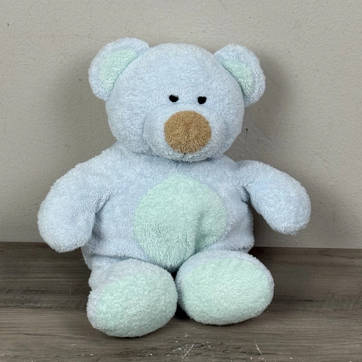 Vtg TY Pluffies Bluebeary Blue Teddy Bear Plush 9\