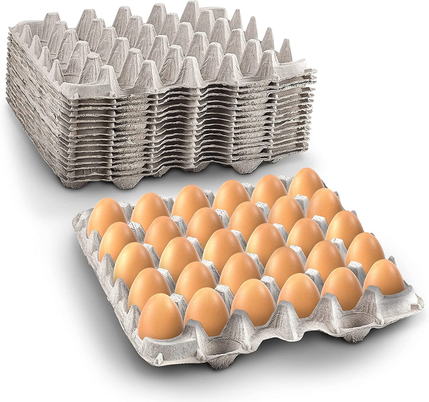 MT Products Pulp Flat Egg Cartons | Stores 30 Large to Small Eggs - Pack of 140