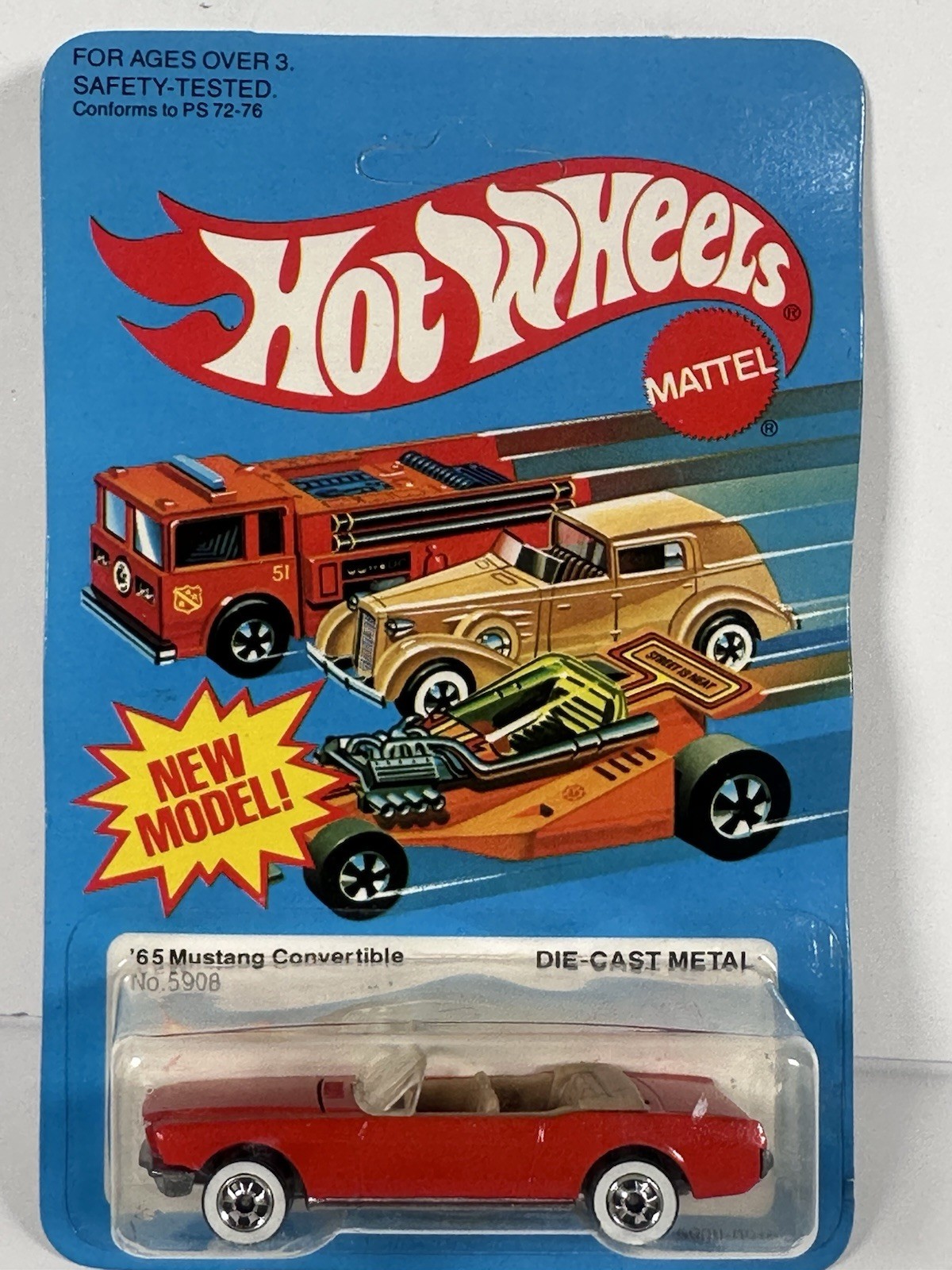 Hot Wheels Ford '65 Mustang Convertible Vintage 1982 #5908 Hong Kong Red
