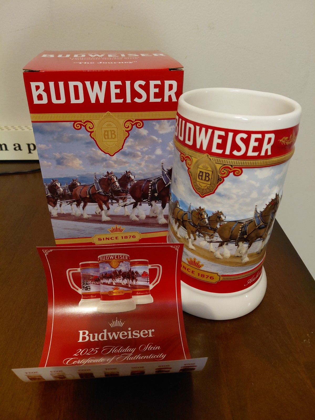 🔥2025 Budweiser AB Limited-Edition Christmas Holiday Stein NIB  \