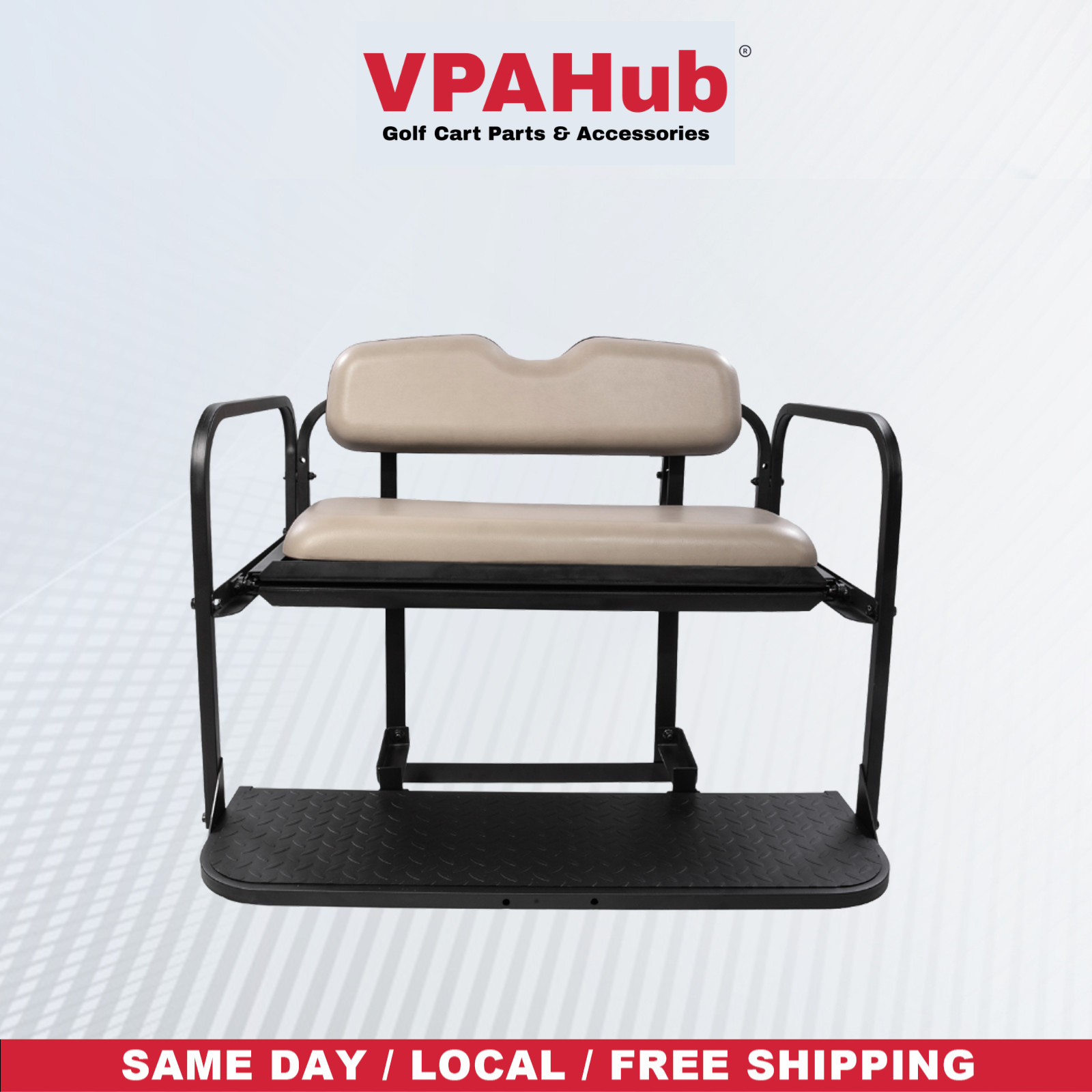 VPAHub EZGO RXV Golf Cart Flip Folding Stone Beige Rear Seat, 2008-2025 models